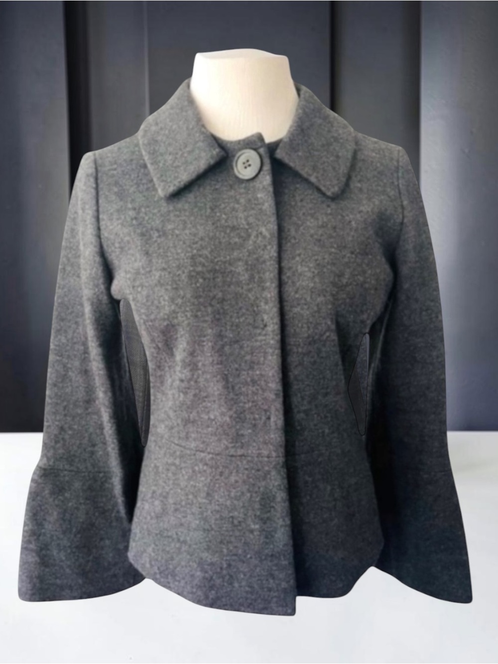 GERARD DAREL GREY WOOL  CROPPED JACKET SIZE EU 36